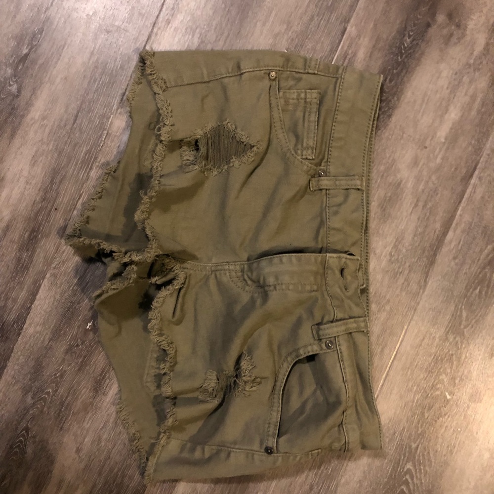 Jean shorts.